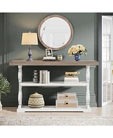 Tribesigns Farmhouse Console Table, 55 inch Rustic Entryway Sofa Table with Storage Shelves, 3 Tier Wood Long Accent Entry Table for Hallway, Entrance