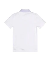 Hope & Henry Boys Organic Short Sleeve Jersey Polo with Seersucker Trim