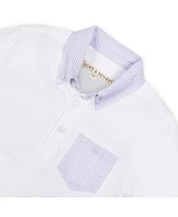 Hope & Henry Boys Organic Short Sleeve Jersey Polo with Seersucker Trim