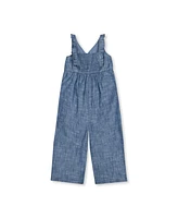 Hope & Henry Girls' Sleeveless Ruffle Neck Jumpsuit, Toddler