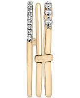 Wrapped Diamond Triple Row Stack Look Ring (1/4 ct. t.w.) in 10k Gold, Created for Macy's