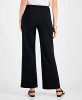 Jm Collection Women's Side-Seam-Embellished Wide-Leg Pants, Created for Macy's