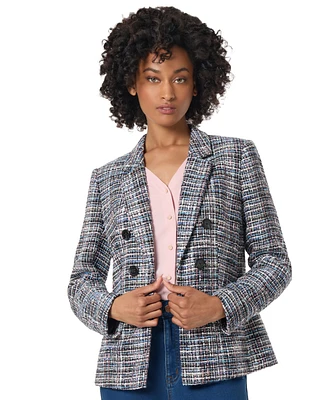 Jones New York Petite Tweed Relaxed-Fit Blazer