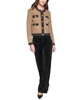 Karl Lagerfeld Paris Petite Metallic Cardigan Sweater