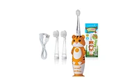 Brush-Baby WildOnes Tiger Kids Rechargeable Toothbrush Gift Set | Childrens Electric Toothbrush