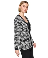 Karl Lagerfeld Paris Women's Logo Cardigan Sweater