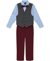 Nautica Toddler and Little Boys Deco Plaid Duo Vest, 4-Piece Set