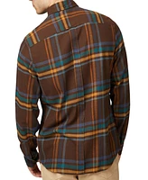 Ben Sherman Men's Regular-Fit Oversized Brushed Check Button-Down Shirt