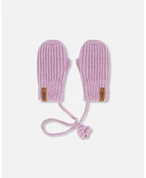 Deux par Baby Girls Knitted Mittens With String