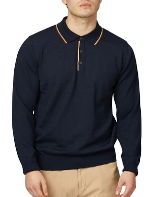 Ben Sherman Men's Regular-Fit Tipped Merino Wool Polo Shirt