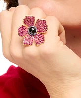 Kate Spade New York Gold-Tone Cubic Zirconia Flower Statement Ring