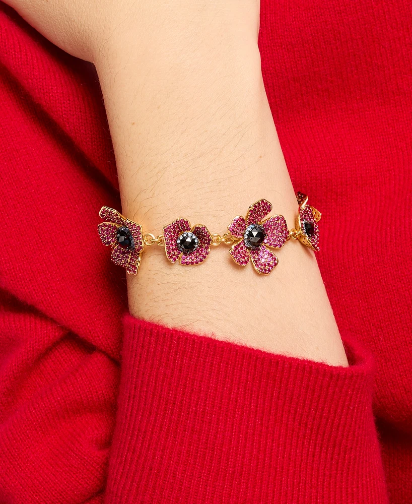 Kate Spade New York Gold-Tone Color Cubic Zirconia Poppy Flex Bracelet