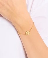 Kate Spade New York Gold-Tone Pave Flower Charm Link Bracelet