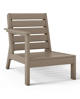 WestinTrends Outdoor Patio Hdpe Left Arm Facing Deep Seating Corner Chair