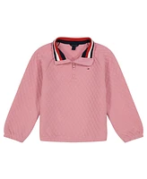 Tommy Hilfiger Big Girls Box Quilt Quarter Zip Sweatshirt