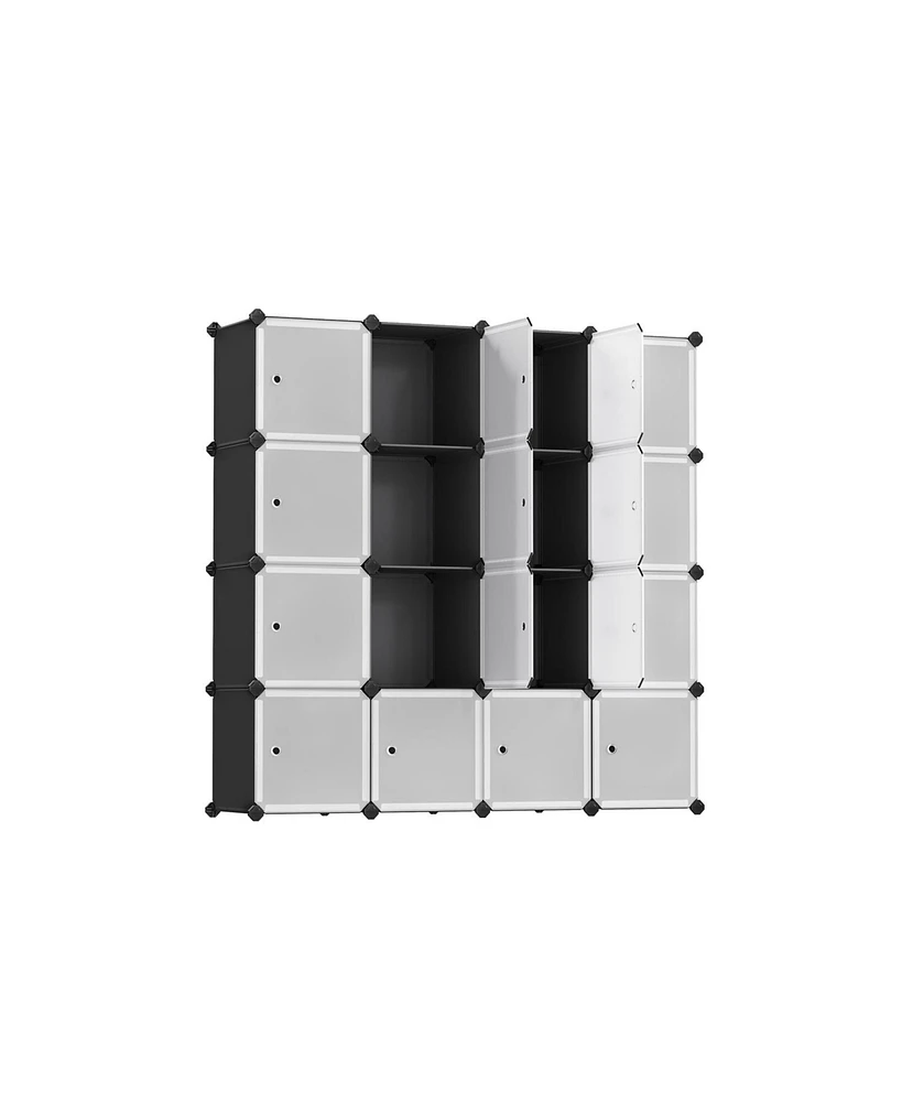 Slickblue Set of 16 Durable Plastic Storage Cubes for Versatile Organization and Space Saving