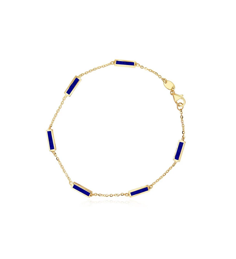 The Lovery Lapis Bar Chain Bracelet 14K Gold