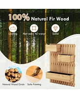 Costway Wall Mounted Garden Planter with 3 Planter Boxes Drainage Holes Non-woven Liners
