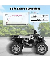 Costway 24V Kids Ride-On Electric Atv 4-Wheeler Quad Car with Wireless Connection