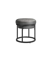 Slickblue Round Ottoman Footstool Steel Frame