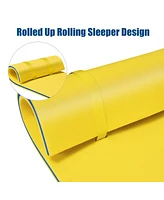 Costway 3-Layer Tear-Resistant Foam Floating Pad Island Water Sports Relaxing Orange
