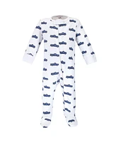 Touched by Nature Baby Boys Organic Cotton Zipper Sleep and Play 3pk, Truck, 6-9 Months