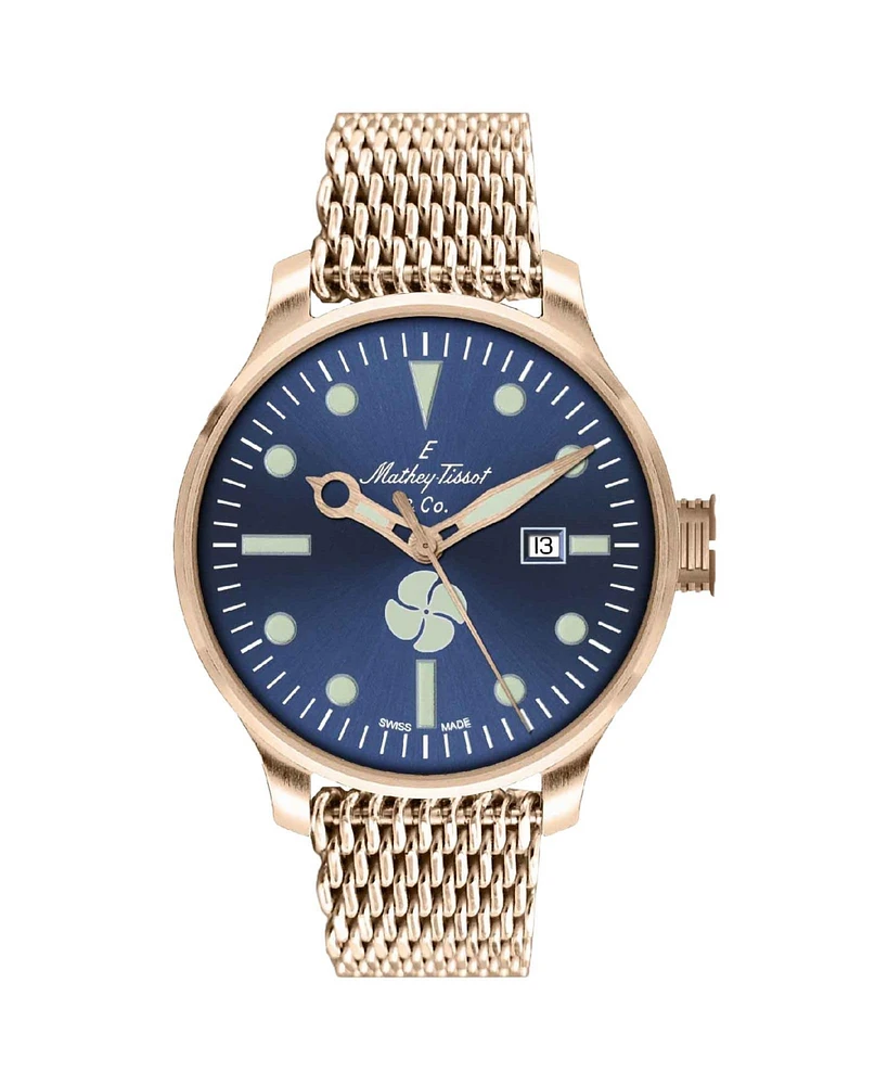 Mathey Tissot Men's Elica Blue Dial Watch - U121PBU