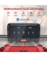 Vebreda 2.25 Hp Electric Motorized Folding Running Treadmill Machine with Led Display-Red