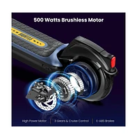 Hurtle Foldable Electric Scooter - Upgraded Inner Honeycomb Solid Tire Foldable Commuter