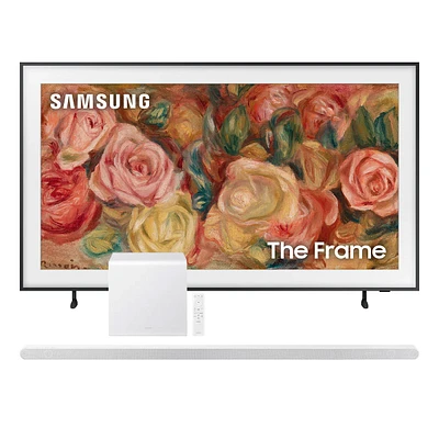 Samsung QN65LS03DA 65" 4K The Frame Qled Hdr Smart Tv (2024) with Hw-S801D 3.1.2-Channel Soundbar and Wireless Subwoofer (White)