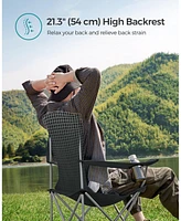 Slickblue Set of 2 Heavy Duty Folding Camping Chairs, 330 lb Capacity, Portable Outdoor Seating