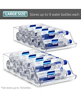 Sorbus Set of 2 Water Bottle Organizer Bins - Can and Bottle Holder Drink Dispenser - for Fridge, Pantry, Kitchen Organization and Storage