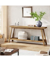 Tribesigns Farmhouse Console Entryway Table: 70.9 Inches All Wood Console Table for Entrance, 2 Tiers Narrow Long Behind Couch Sofa Table, Foyer Entry