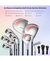Vebreda Women's 9 Pieces Complete Golf Club Set-Pink