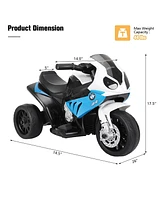 Sugift 6V Kids 3 Wheels Riding Bmw Licensed Electric Motorcycle-Blue