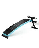 Folding Weight Bench Adjustable Sit-up Board Workout Slant Bench-Blue