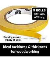 Hippie Crafter 5Pk Double Sided Woodworking Tape 1/2"