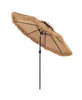 Skonyon 9 Feet Thatched Tiki Umbrella with 8 Ribs