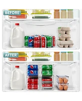 Sorbus Can & Egg Holder Set - 4 Stackable Can Dispenser Holds 12 Cans Each & 2 Egg Holders with Lid holds 14 eggs for Fridge, Pantry, Bpa-Free