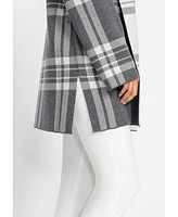 Olsen Women's Long Sleeve Plaid Cardigan