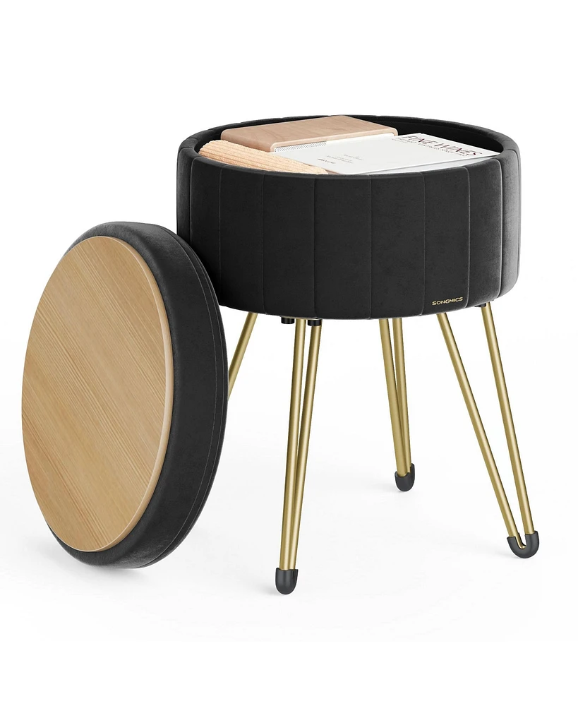 Slickblue Compact Vanity Stool Chair with Hidden Storage for Stylish and Practical Use