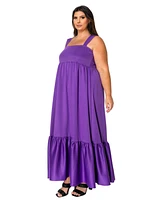 L I V D Plus Angelika Ruffled Hem Maxi Dress