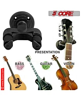 5 Core Guitar Wall Mount Hangers Adjustable Rotatable Display Wall Hook Holder w Soft Padding - 1PC