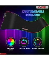 5 Core Large Mouse Pad Computer Mouse Mat with Rgb Light Anti-Slip Rubber Base Easy Gliding Spill-Resistant Surface Extended Mousepad -Kbp 800 Rgb