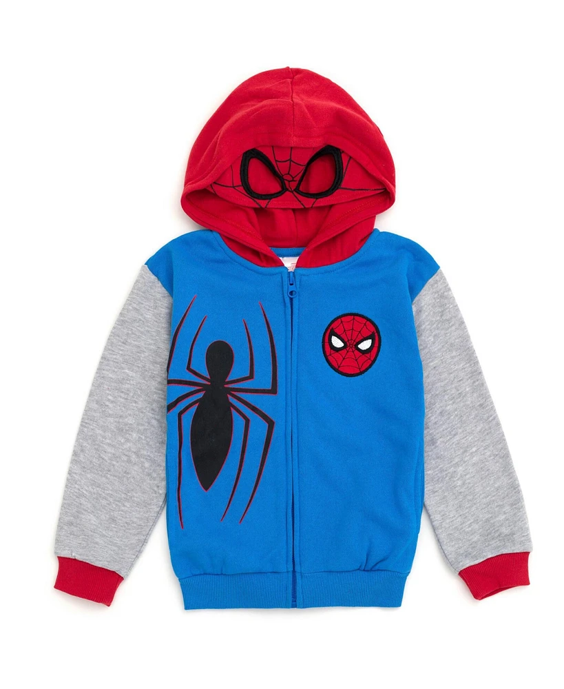 Marvel Boys Spider-Man Avengers Fleece Zip Up Cosplay Hoodie to (2T