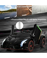 Gymax 12V 2-Seater Licensed Lamborghini Kids Ride On Car w/ Rc & Swing Function Green