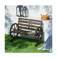 Yaheetech 41" Chariot Wheel Modeling Outdoor Garden Bench