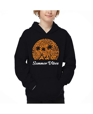 La Pop Art Boys Summer Vibes Word Hooded Sweatshirt