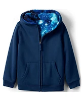 Lands' End Girls Reversible High Pile Fleece Hoodie