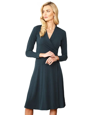HotSquash London Women's Long Sleeve Wrap Dress
